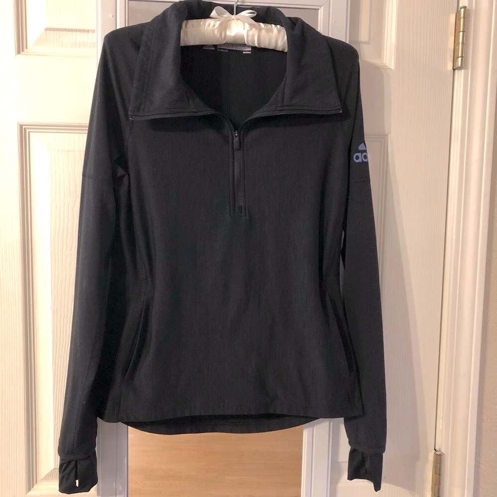 ADIDAS Women’s Climalite Blk. Half-zip Pullover!